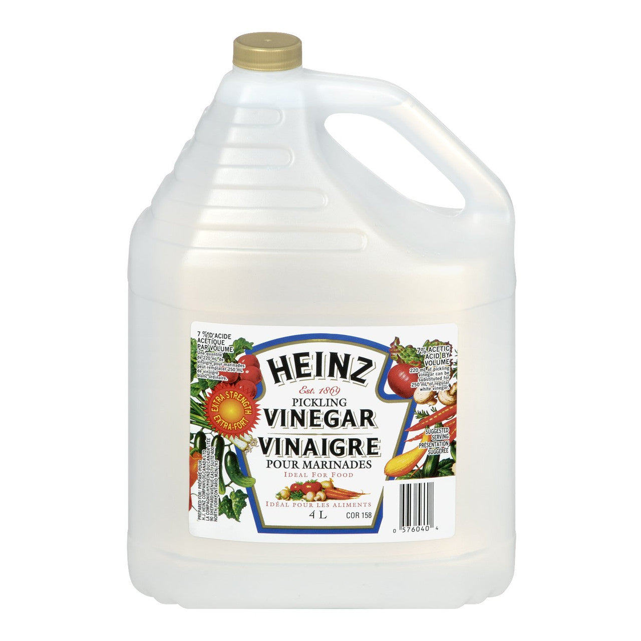 Heinz Pickling Vinegar, 4 Liters/1.06 Gallons, {Imported from Canada}