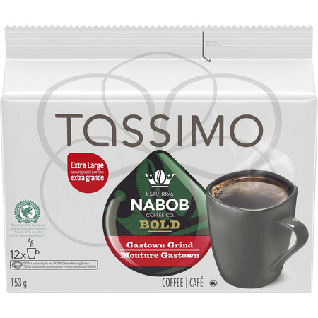 Tassimo Nabob Bold Gastown Grind Coffee, 60 T-Discs (5 Boxes of 12 T-Discs) {Imported from Canada}