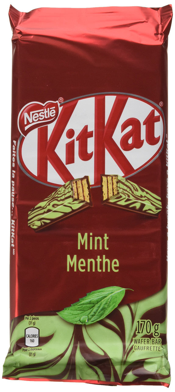 Nestle Kit Kat, Mint Chocolate Bar, 170g/6oz., {Imported from Canada}
