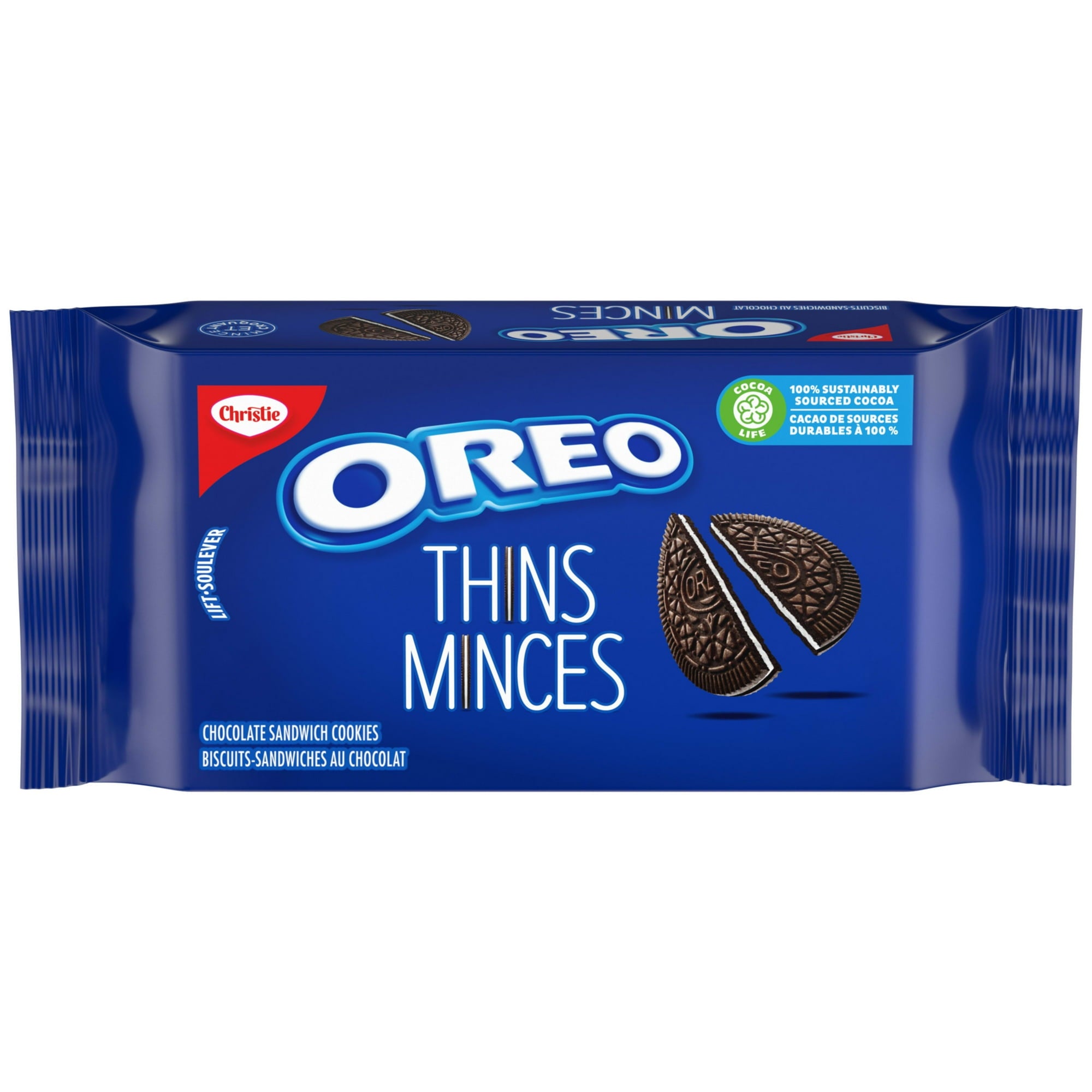 Oreo Thins Chocolate Sandwich Cookies, 261g/9.2 oz., Package, front of package.