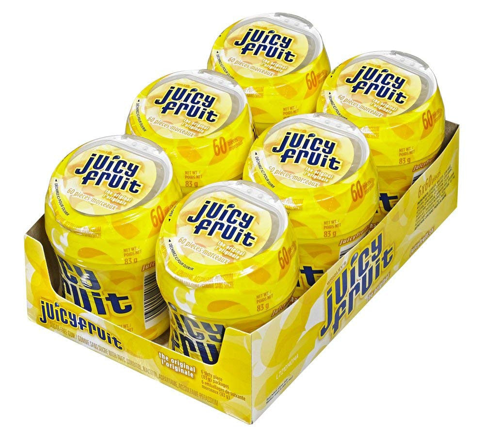 Juicy Fruit Sugar-Free Gum, Original, 6x60ct, 360 Pieces {Imported from Canada}