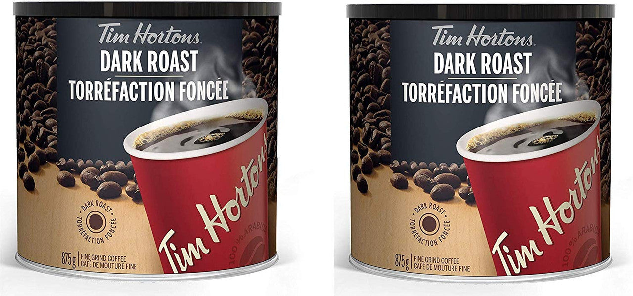 Tim Horton's Dark Roast Ground Coffee 875g/30.9oz (2pk) {Imported from Canada}