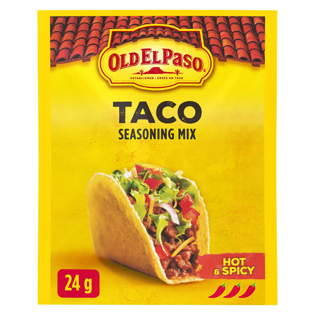 Old El Paso Hot and Spicy Taco Seasoning Mix, 24g/1oz., {Imported from Canada}