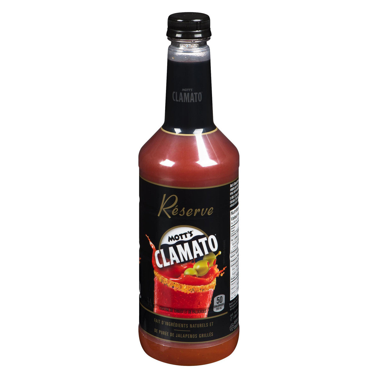 Mott's Clamato Reserve, Tomato Clam Caesar Cocktail, 1 L/35 fl.oz. Bottle {Imported from Canada}