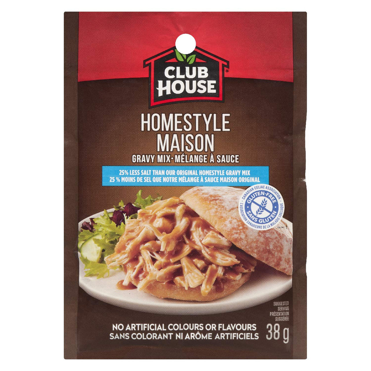 Club House, 25% less Salt, Homestyle Gravy Mix, 38g/1.3oz., (12pk) {Imported from Canada}