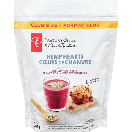 President's Choice Hemp Hearts, Club Pack, 800g/1.8lbs., {Imported from Canada}