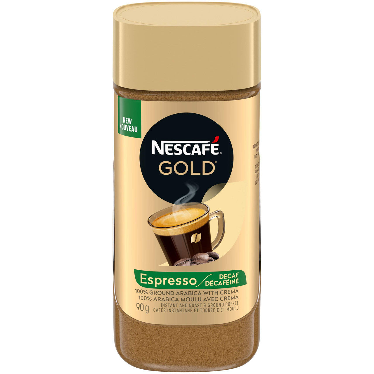 Nescafé 1 Gold Espresso Decaf Instant Coffee, 90g/3.2oz {Imported from Canada}
