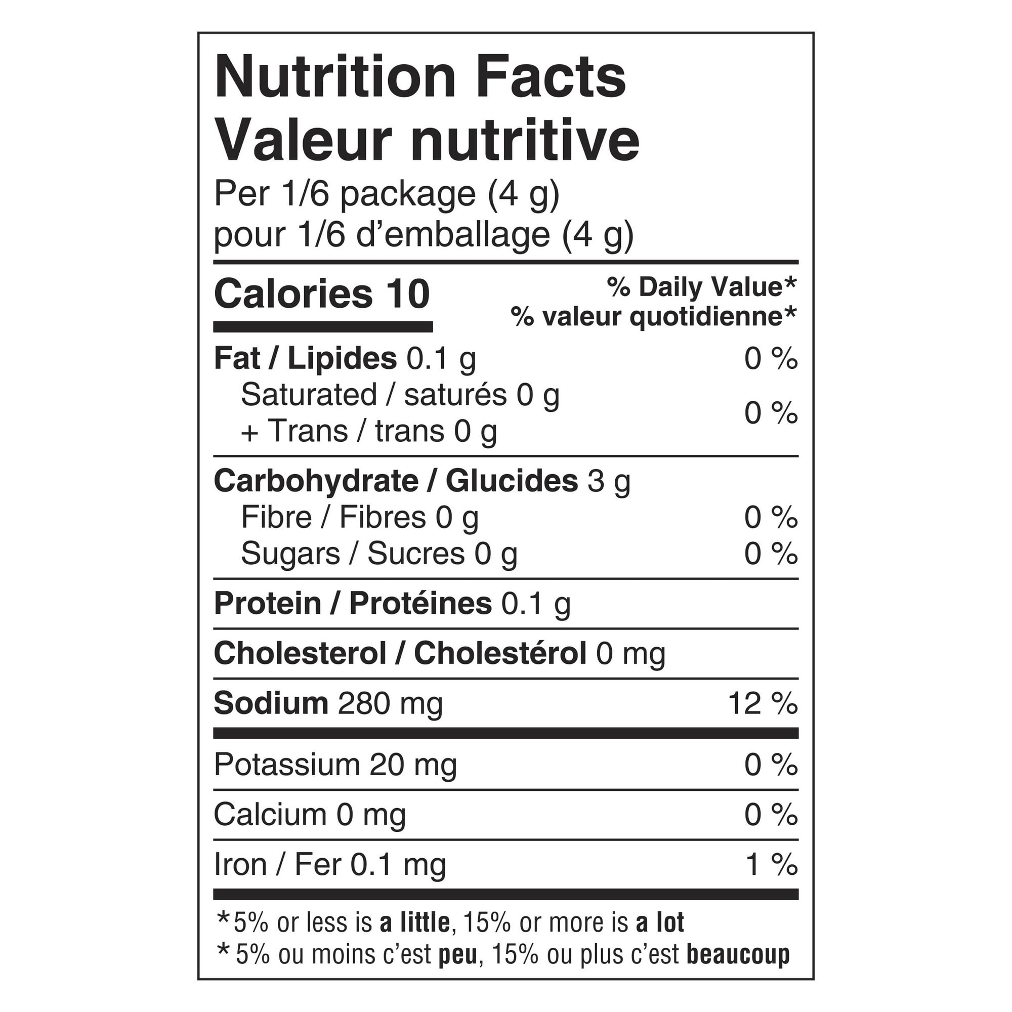 Old El Paso Taco Seasoning Mix, 24g/1 oz - Nutrition Facts Label