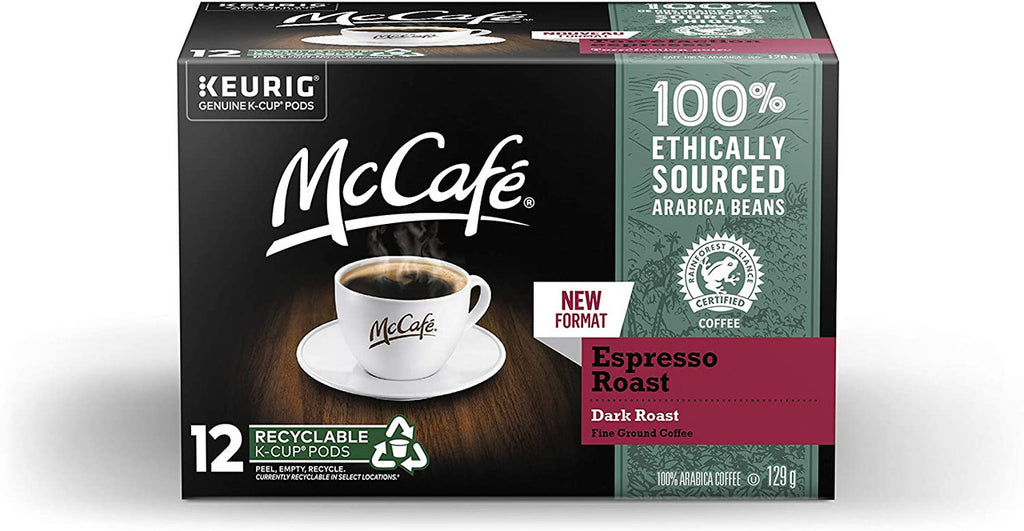 McCafe Espresso Roast Coffee, Recyclable K-Cup Pods, 12 Count, {Imported from Canada}