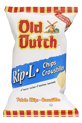 Old Dutch Rip-L Original Gluten Free Chips, 255g/9 oz.,Bag {Imported from Canada}