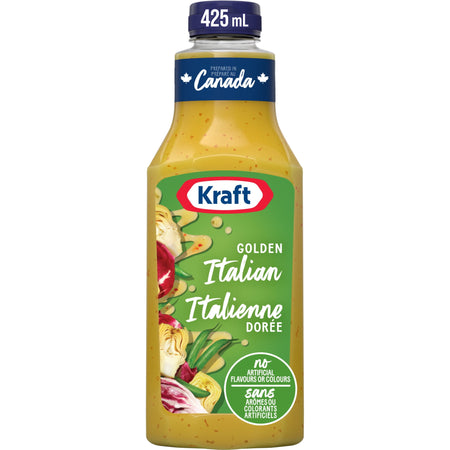 Kraft Golden Italian Dressing 425ml/14.4 oz., Bottle, front of bottle