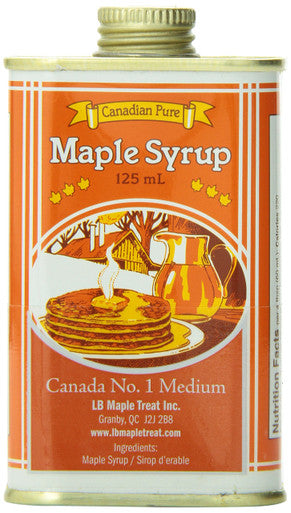 L B Maple Treat 125ml/4.2 oz.,  #1 Medium Maple Syrup {Imported from Canada}