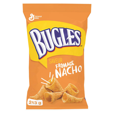 Bugles Nacho Cheese Corn Snacks 213g/7.5oz (4pk) {Imported from Canada}