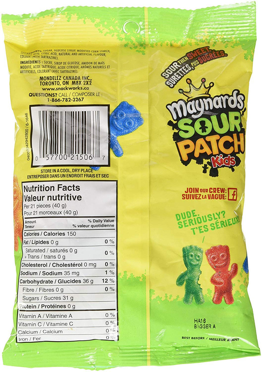 Maynards Sour Patch Kids Candy, 185g/6.5oz., {Imported from Canada}
