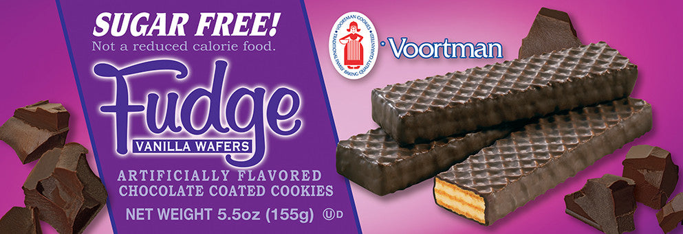 Voortman, Sugar Free, Fudge, Vanilla Wafer Cookies, 5.5 Oz.(12pk) {Canadian}