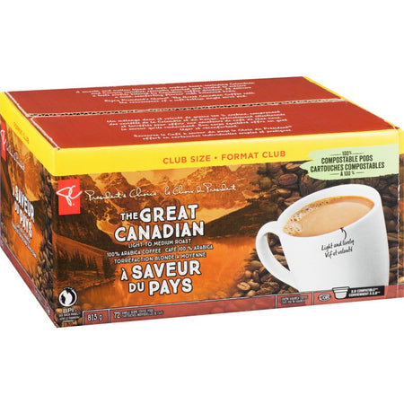 President's Choice, The Great Canadian, Club Size, Keurig, 72 pods, {Imported from Canada}