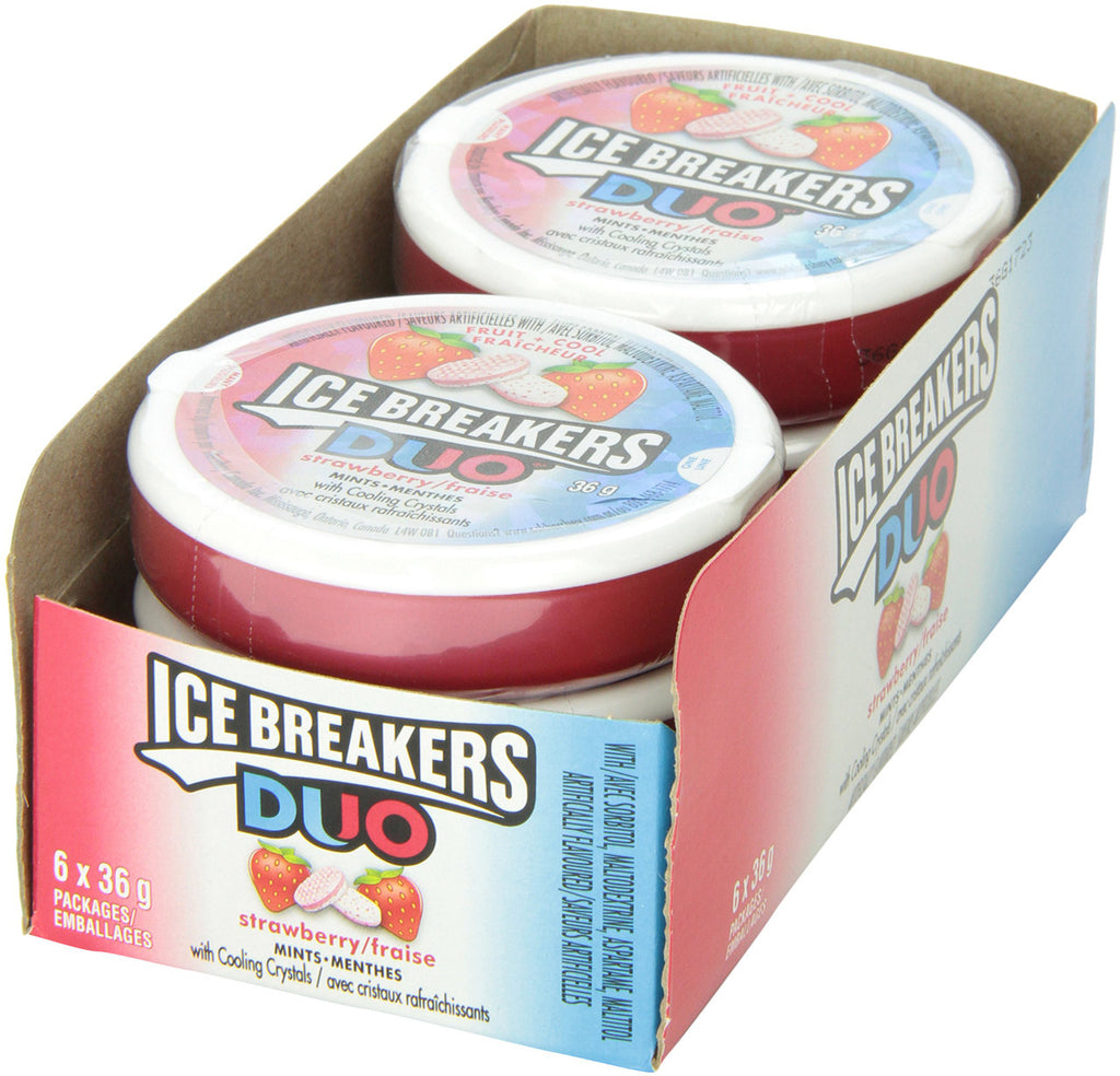 Ice Breakers Mints Duo's - Strawberry, 1.5oz 36g (6pk) {Imported from Canada}