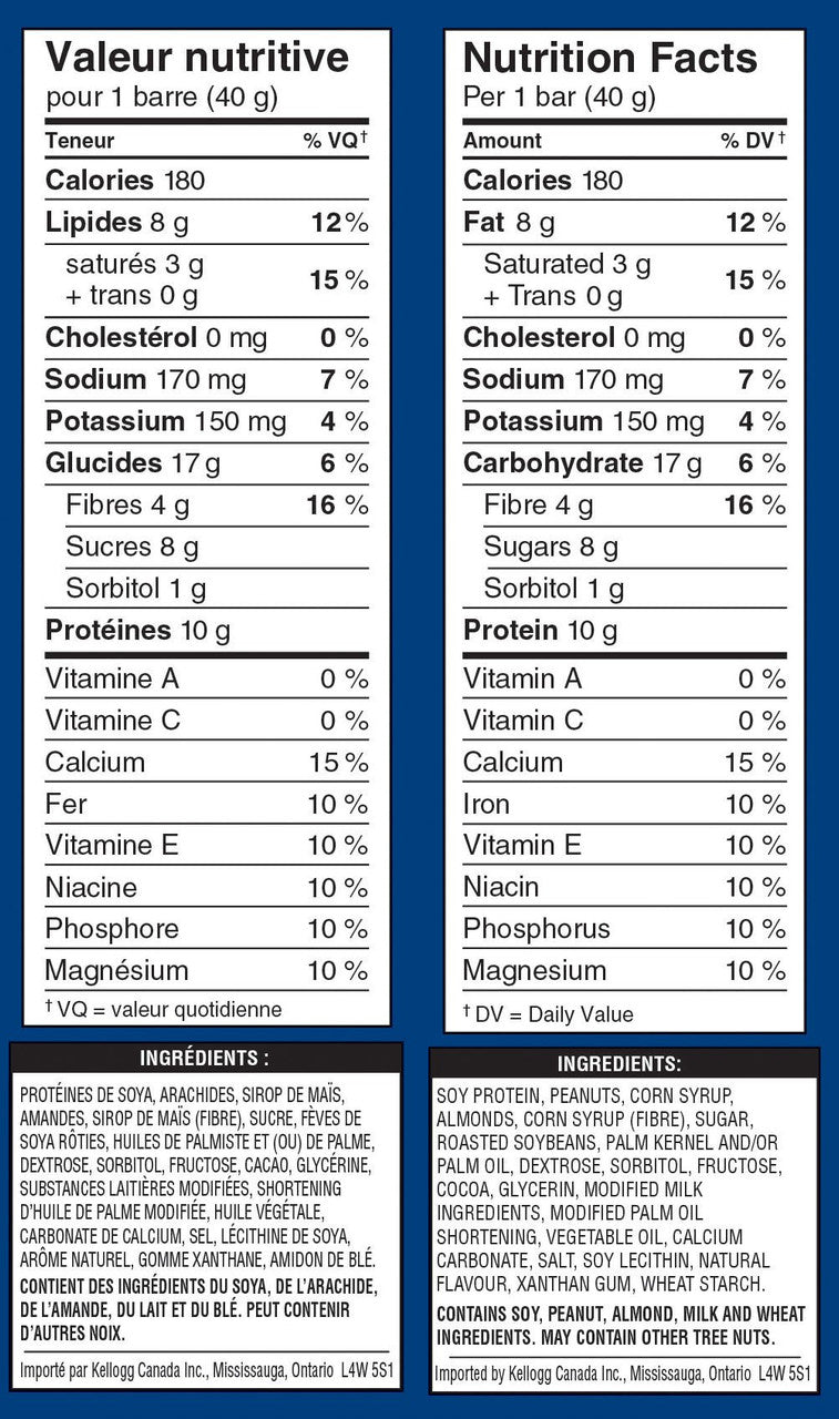 Kellogg's Vector Protein Bars, Mixed Nut, 160g/5.6oz, (Imported from Canada)