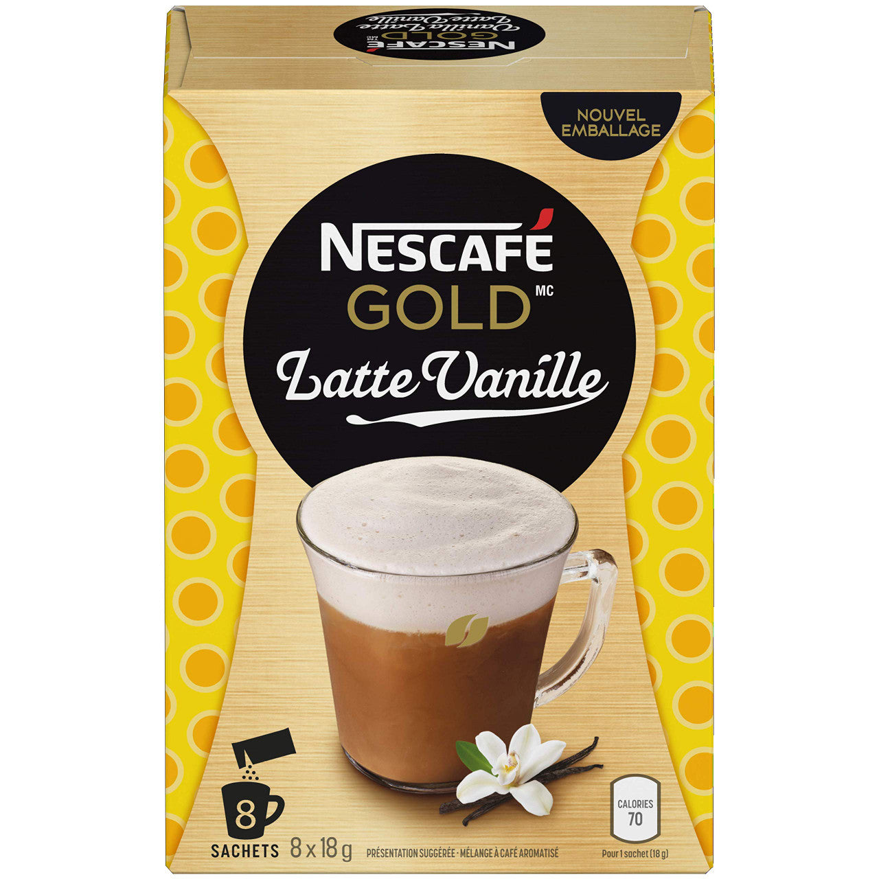 Nescafe Cappuccino Vanilla, 8ct Box /18g/ (6pk) {Imported from Canada}
