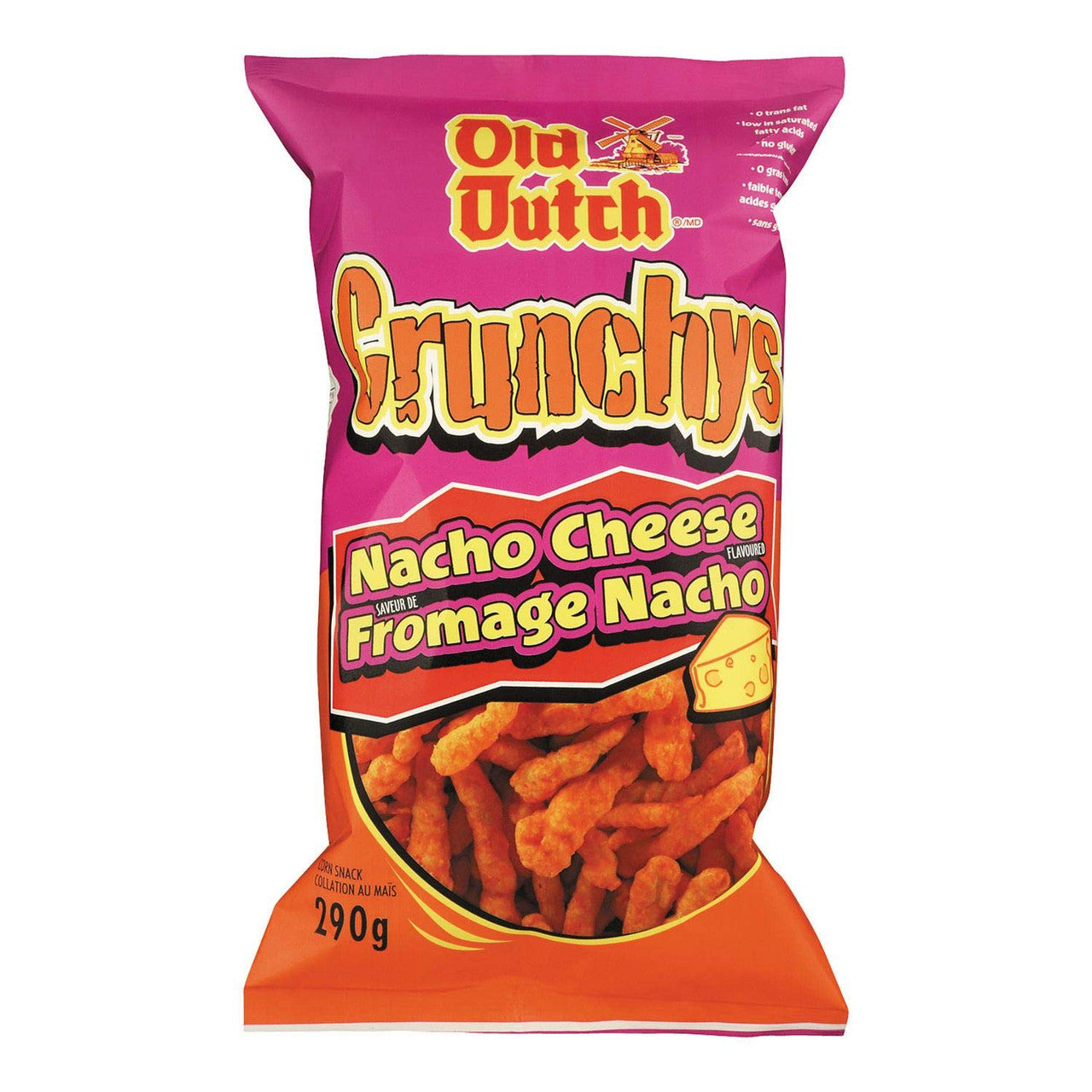 Old Dutch Crunchys Nacho Cheese Corn Snacks, 290g/10.2 oz., {Imported from Canada}