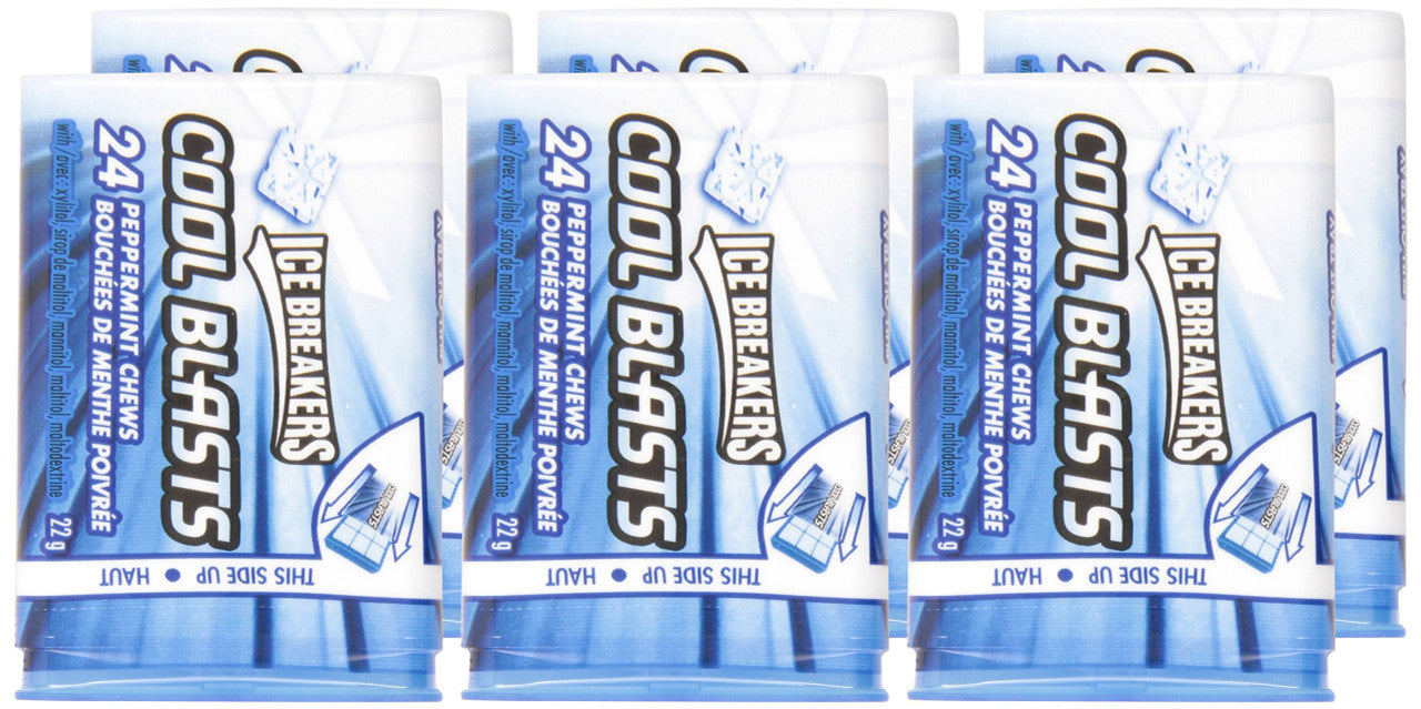 Ice Breakers Cool Blasts Peppermint Mints, 22g, 6ct (Imported from Canada)