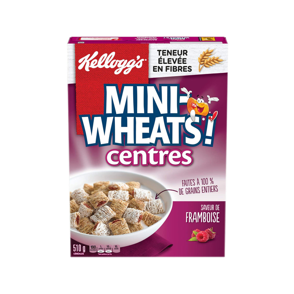 Kellogg's Mini-Wheats Centres Raspberry Flavour Cereal 510g/18oz. (Imported from Canada)