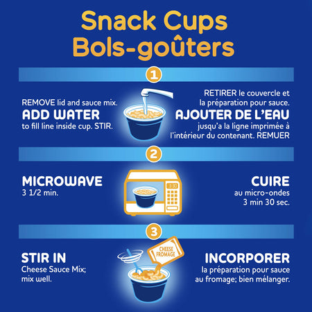 KD KRAFT DINNER Snack Cups - White Cheddar Macaroni & Cheese 58g x 10ct, (Imported from Canada)
