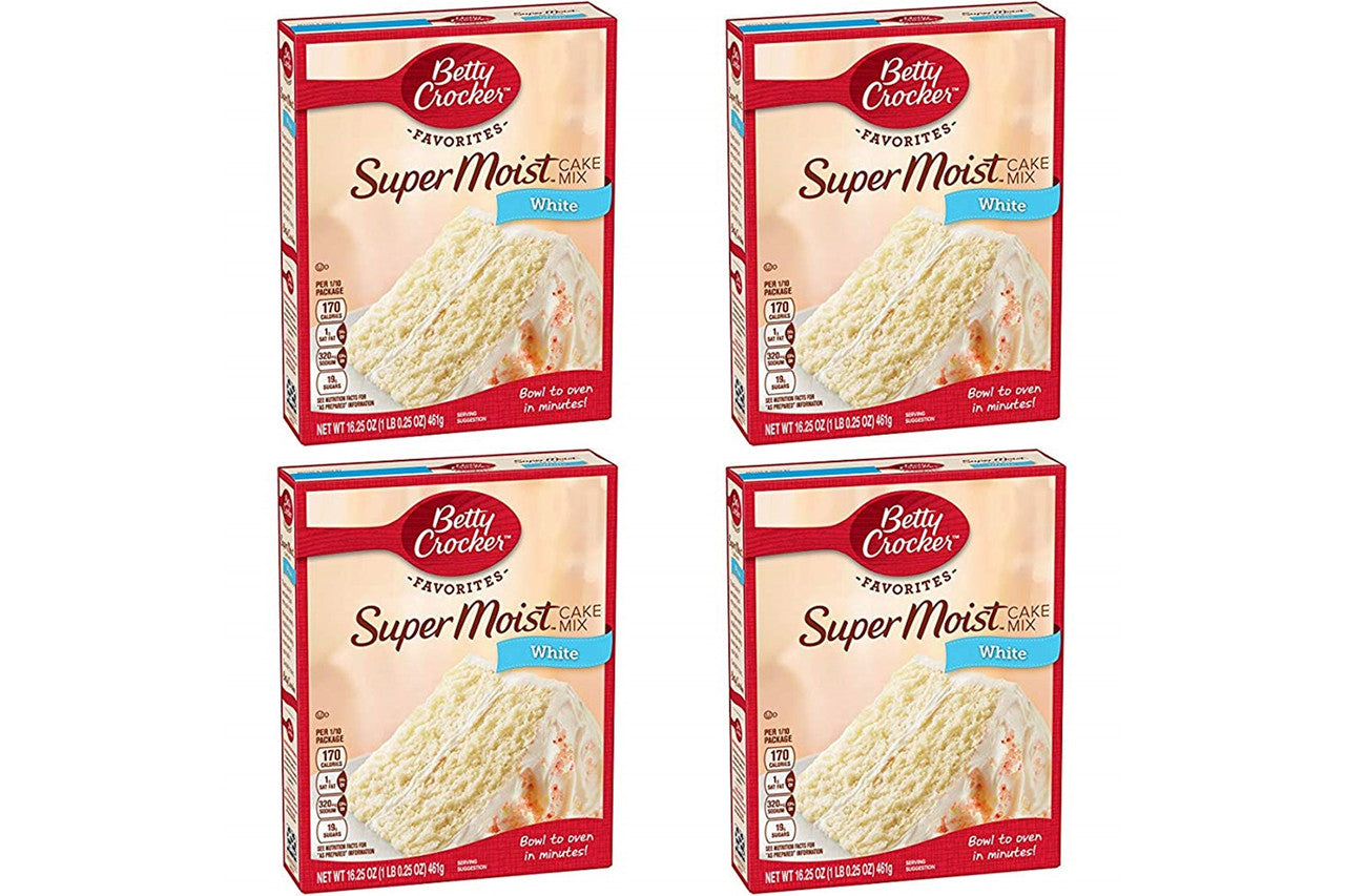 Betty Crocker Super Moist White Cake Mix, 432g/5.3 Oz - 4pk, {Imported from Canada}