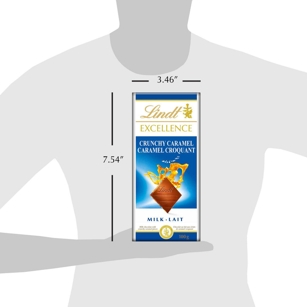 Lindt Excellence Crunchy Caramel Milk Chocolate Bar, 100g/3.5 oz. {Imported from Canada}