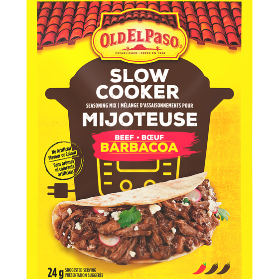 Old El Paso Slow Cooker Seasoning, Beef Barbacoa, 24g/0.8 oz., {Imported from Canada}