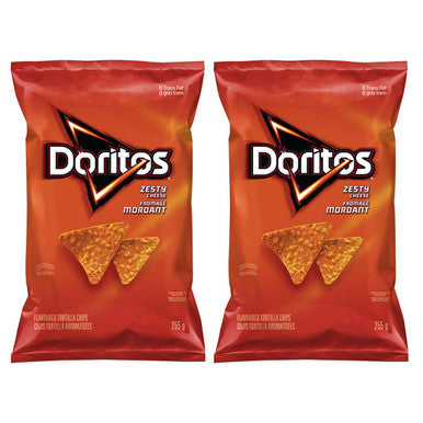 Doritos Zesty Cheese Tortilla Chips, 255g/9oz, 2-Pack {Imported from Canada}