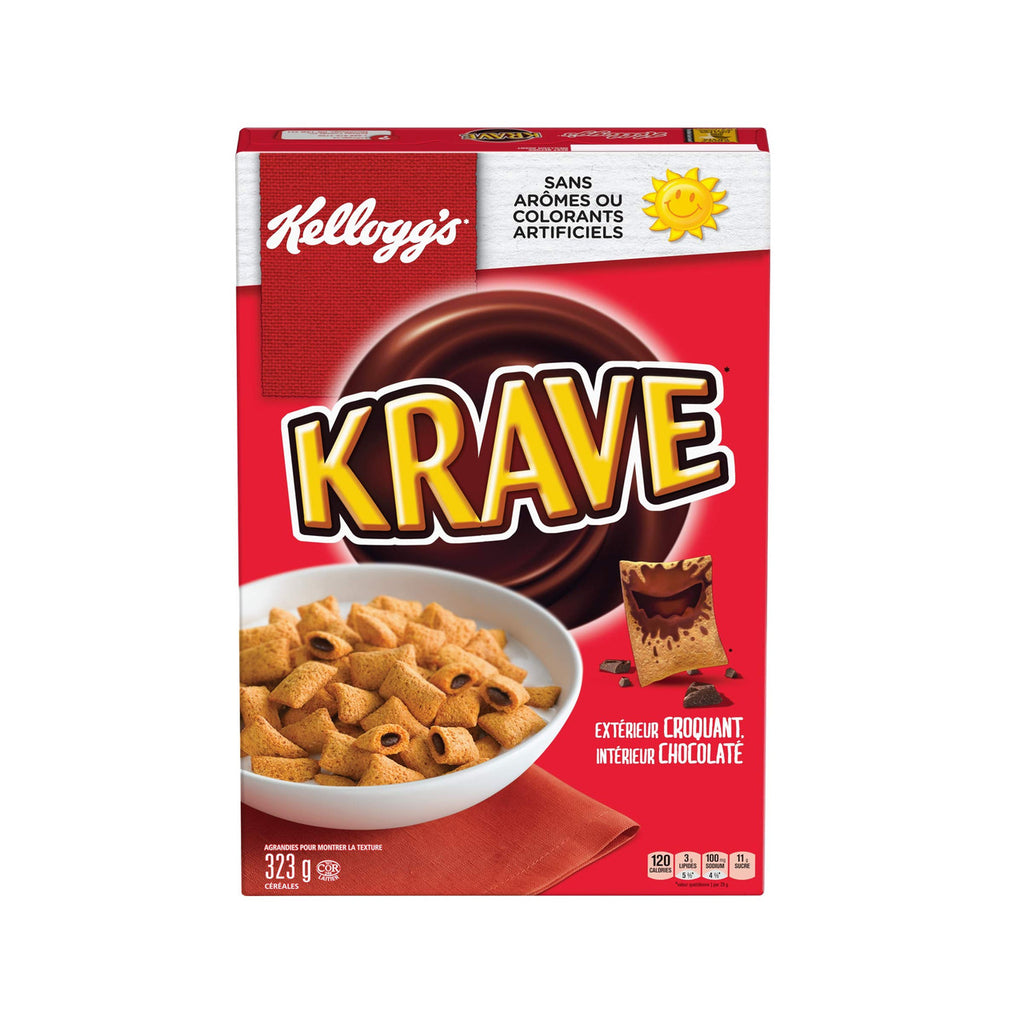 Kellogg's Krave Chocolatey Cereal  323g/11.39oz  {Imported from Canada}