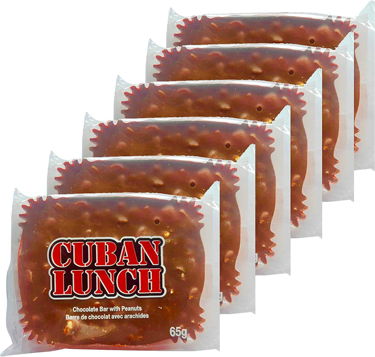 Cuban Lunch Chocolate Bar with Peanuts Candy (6pk) 65g/2.3 oz. Per Bar {Imported from Canada}