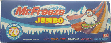 Mr. Freeze Jumbo Ice Pops, 150ml/5oz., 70 Pack, {Imported from Canada}