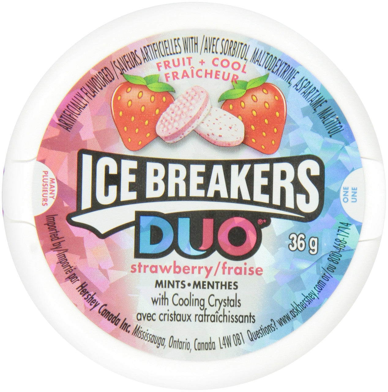 Ice Breakers Mints Duo's - Strawberry, 1.5oz 36g (6pk) {Imported from Canada}
