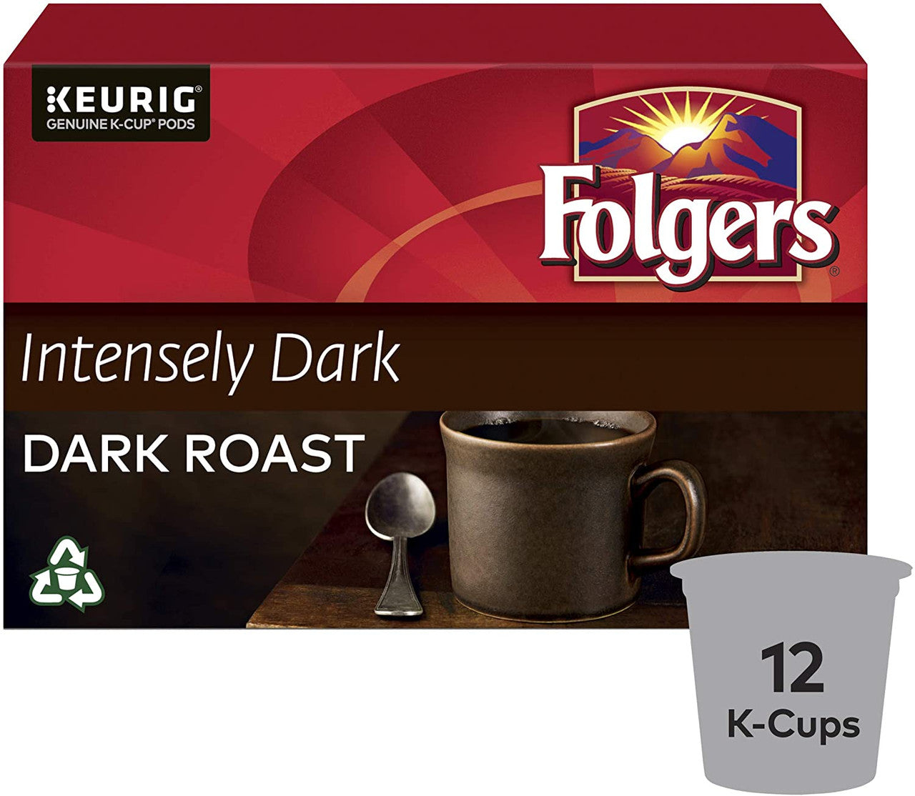 Folgers Intensely Dark Coffee K-Cups, 12 Count {Imported from Canada}