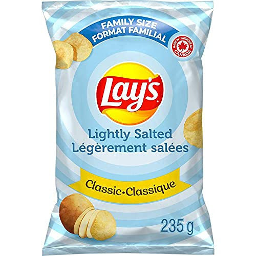 Lay's Wavy Lightly Salted Potato Chips, 235g/8.3 oz., 3-Pack {Imported from Canada}