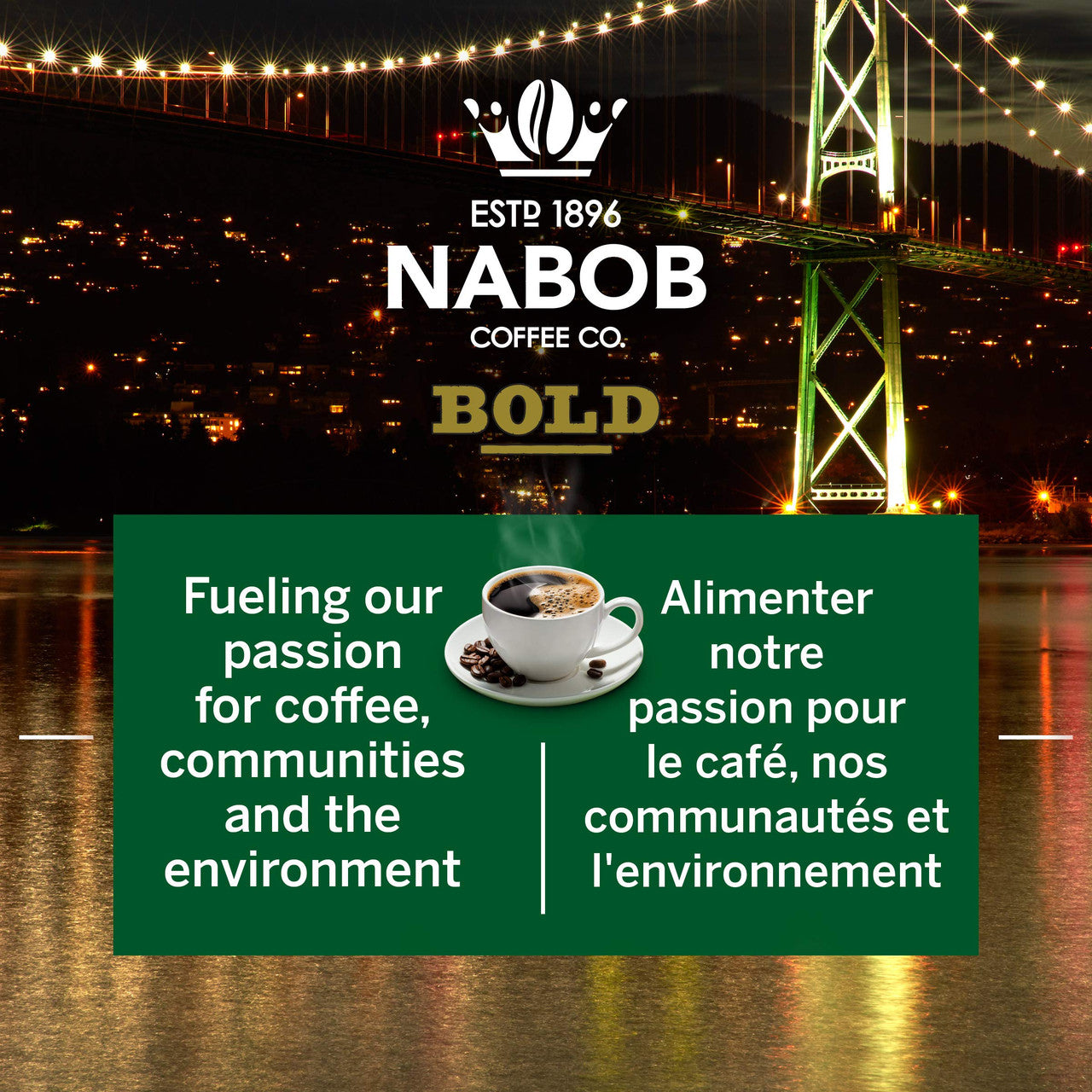 NABOB Full City Dark Coffee, 1800g 3.97lbs(6pk) {Imported from Canada}