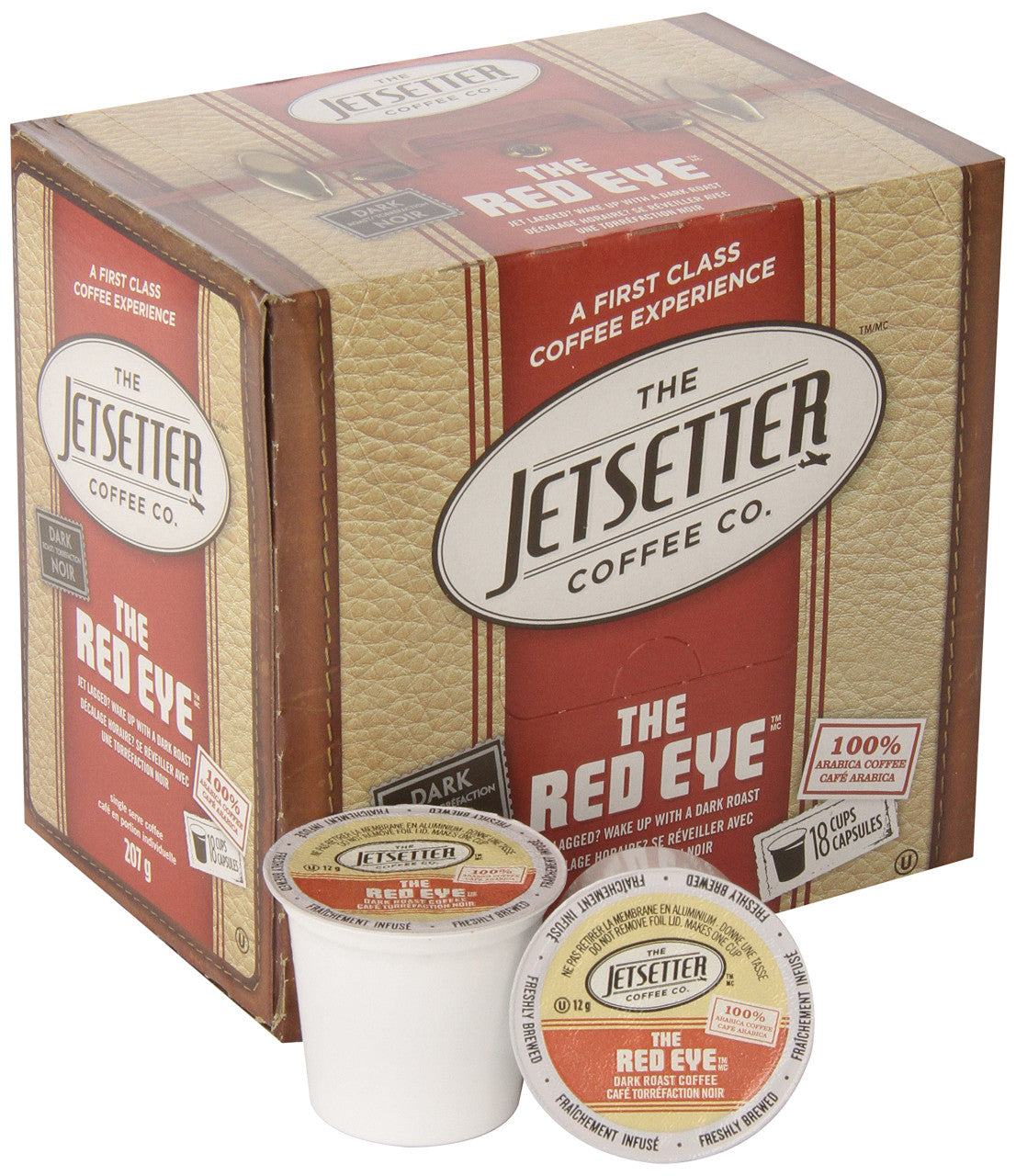 The Jetsetter Coffee, The Red Eye, 18-Count, 207gm {Imported from Canada}