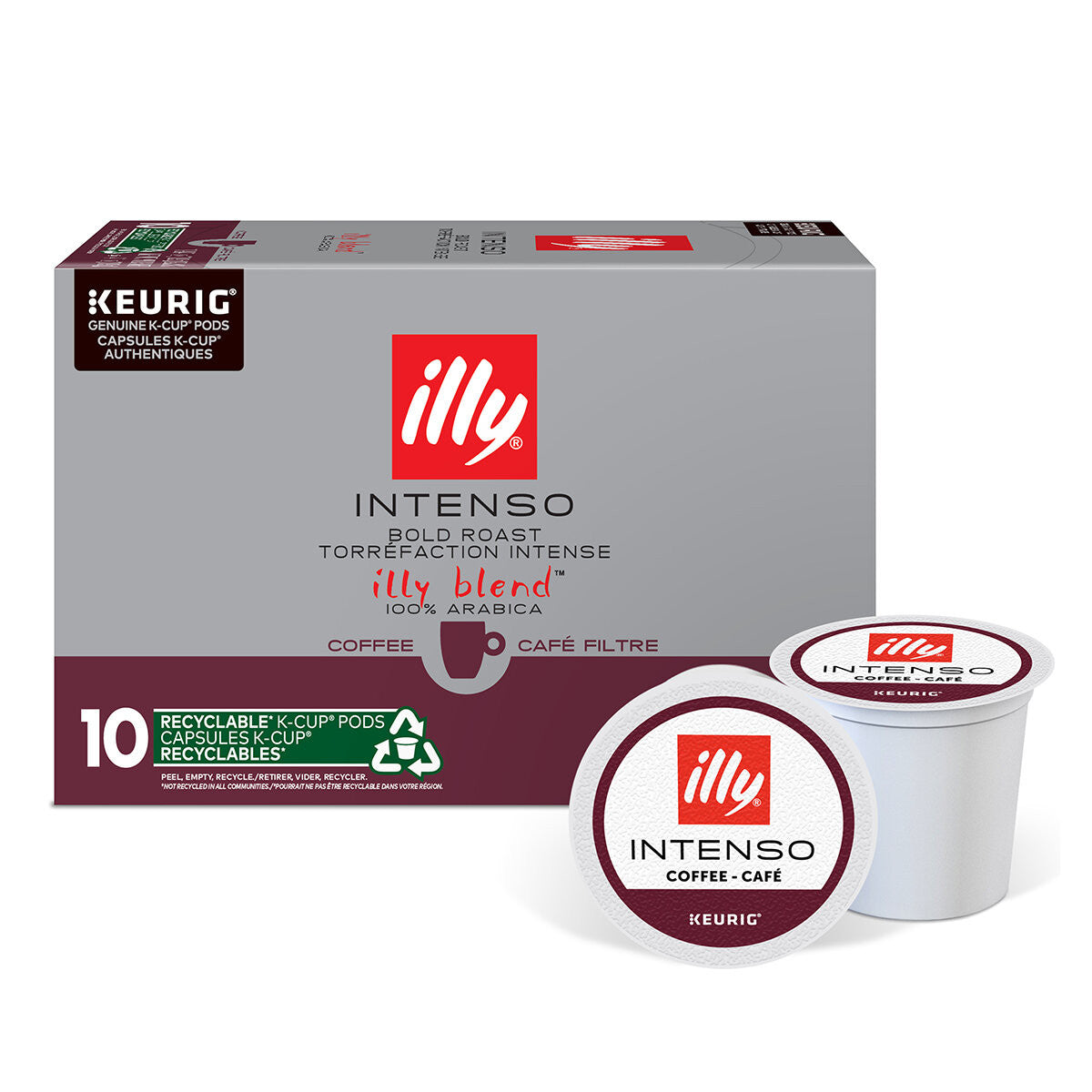 Illy Intenso Bold Roast Coffee, K-Cups, 10 Count, 119g/4.2 oz. Box {Imported from Canada}
