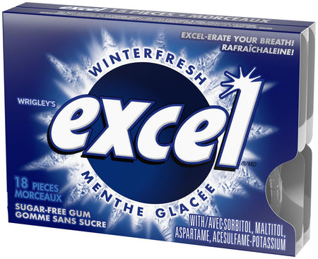 Excel Chewing Gum Winterfresh, 3 x 18ct, 54ct total, {Imported from Canada}