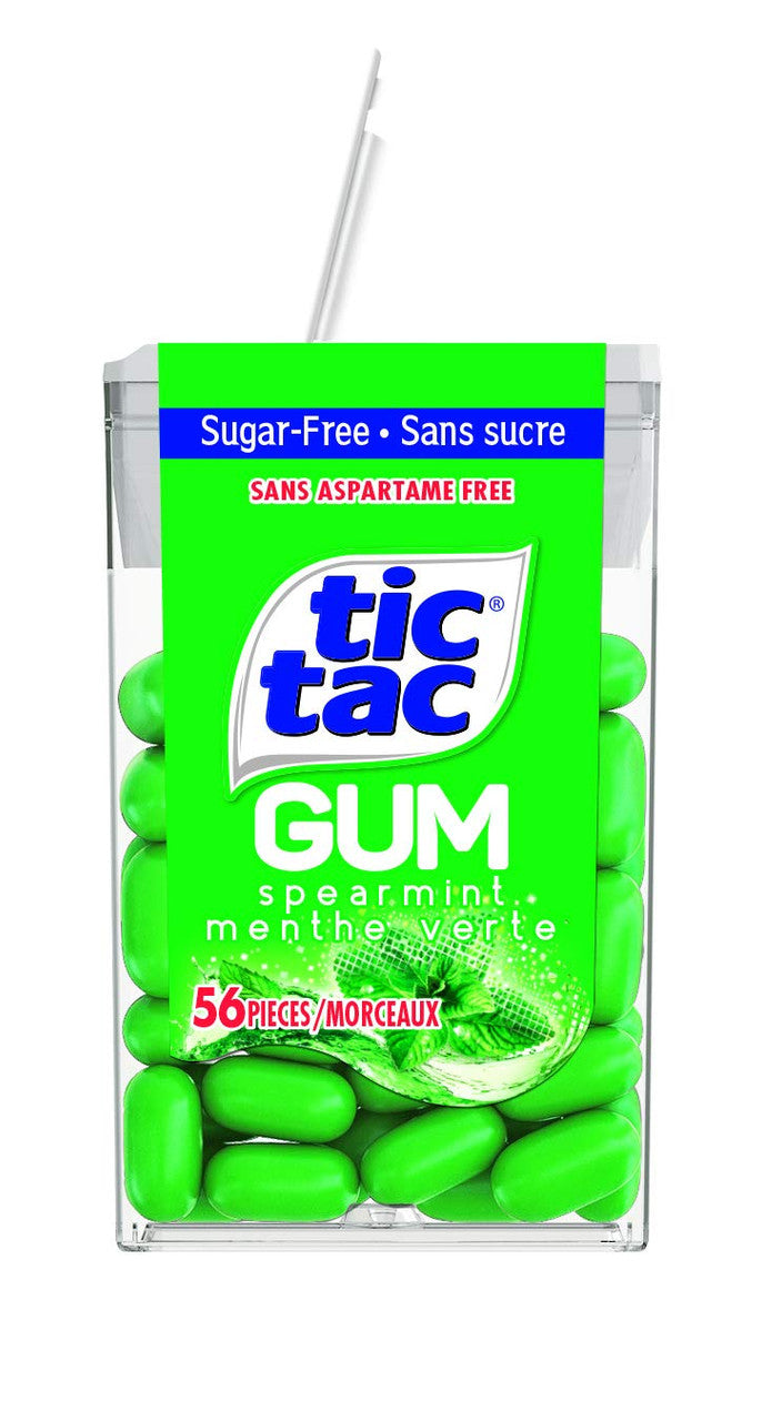 Tic Tac Gum Spearmint 27g, 12ct Tray, 324g/11.4oz total, (Imported from Canada)