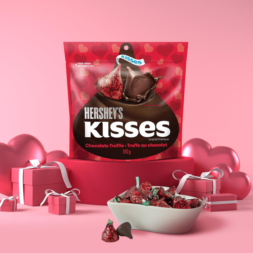 Hershey's Valentine's Day Milk Chocolate Truffle Kisses, 180g/6.3 oz. - Hershey Truffle Kisses Valentine's Day Gift