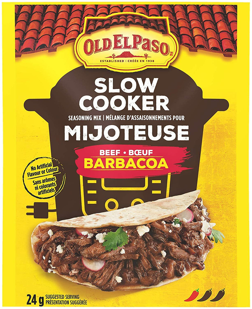 OLD EL PASO Beef Barbacoa Slow Cooker Seasoning Mix, 24g/0.8oz., 3-Pack {Imported from Canada}