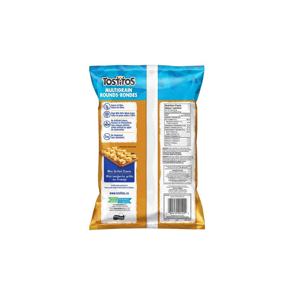 Tostitos Multigrain Rounds Tortilla Chips 270g/9.5oz, 2-Pack {Imported from Canada}