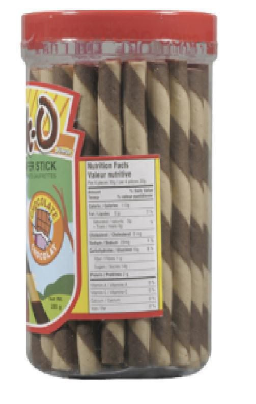 Stik-O Chocolate Wafer Sticks, 280g/9.9 oz., {Imported from Canada}
