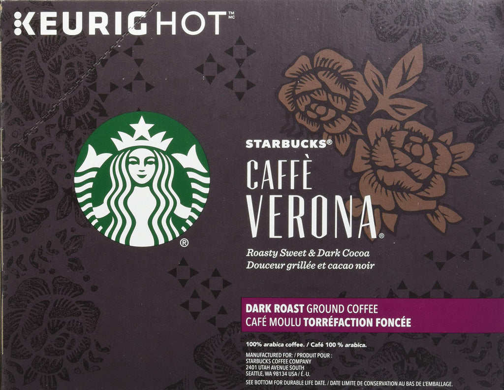 Starbucks Caffe Verona Coffee 96 K Cups Packs {Imported from Canada}