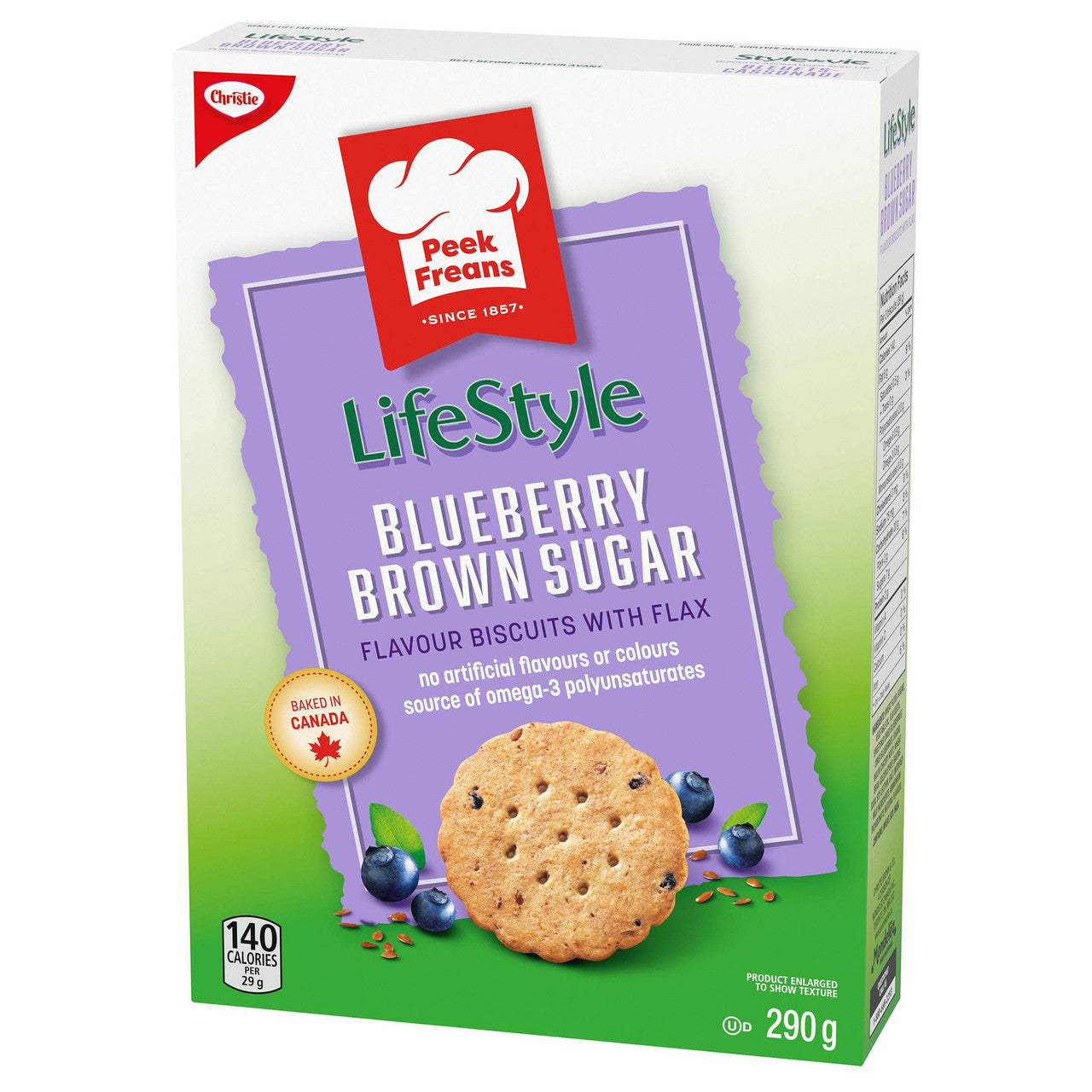Peek Freans Lifestyle Blueberry Brown Sugar with Flax Cookies  290g/10.2 oz., {Imported from Canada}