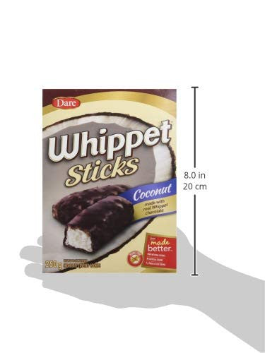 Dare, Whippet Sticks, Chocolate covered Coconut Sticks, 250g/8.8oz., 2ct, {Imported from Canada}