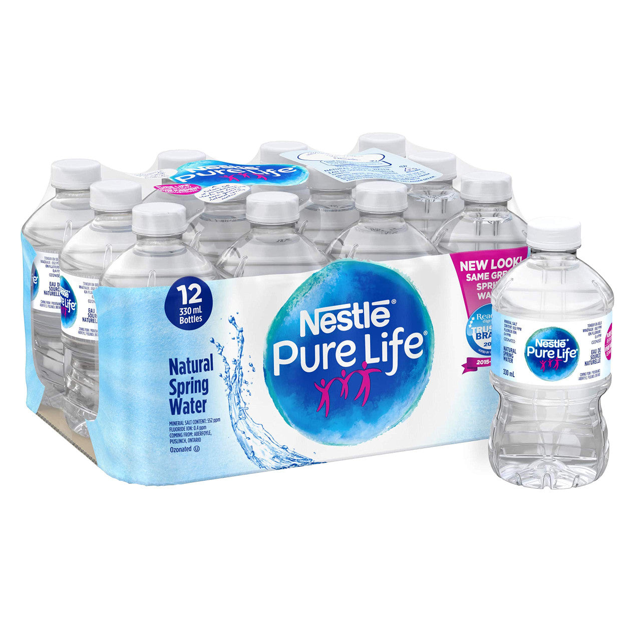 Nestle Pure Life 100% Natural Spring Water 12x330ml {Imported from Canada}